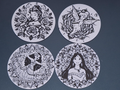 set of 4 Princess inspired coasters 9cm