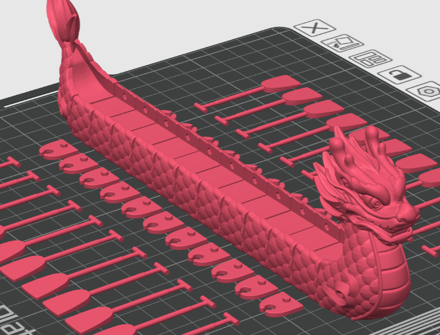 Loong Boat Assembly Test 01端午龙舟船桨支架