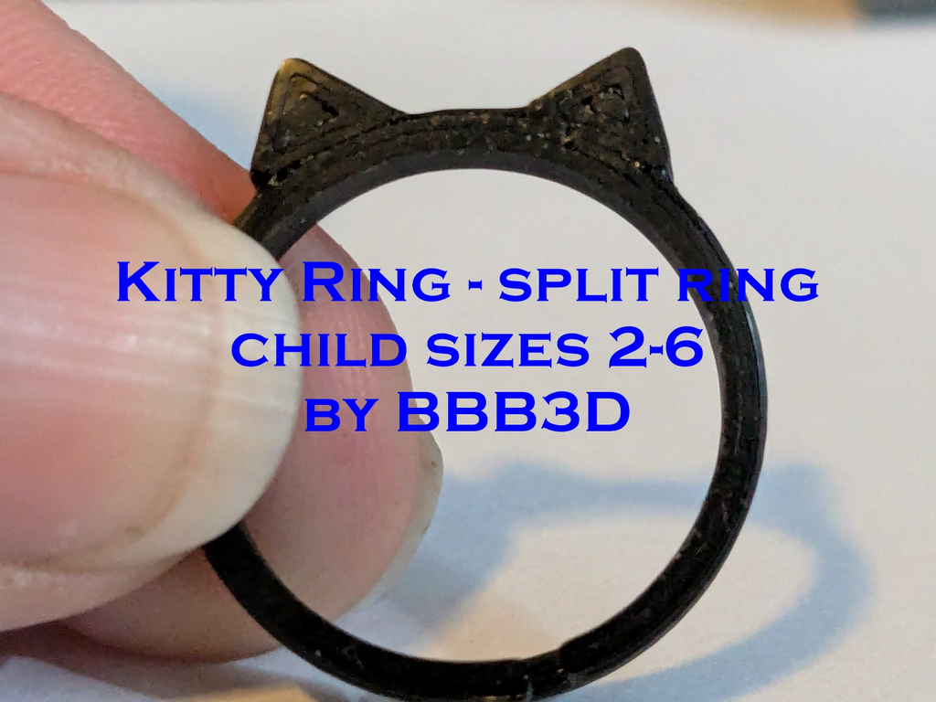 Kitty Ring - Cat Ears Ring - sizes 2-6 d-m