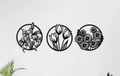 Wall art flower in circle decoration