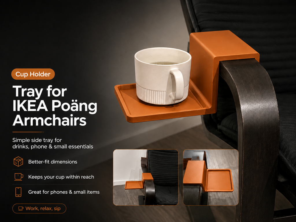 Tray for IKEA Poäng armchairs (Cup Holder)