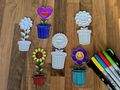 Cute Flower Pot Floral Botanical Coloring Set