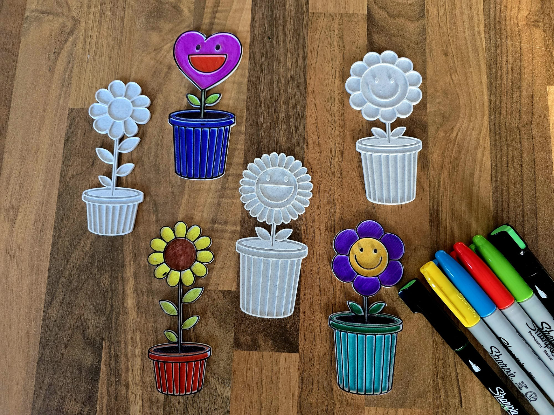 Cute Flower Pot Floral Botanical Coloring Set