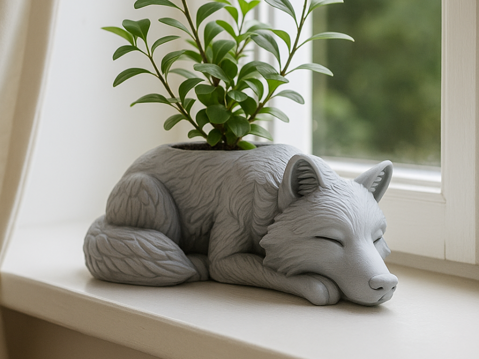 Sleeping Wolf Planter