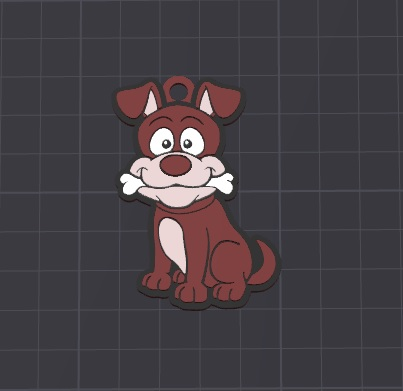 cute dog with bone , keychain / necklace charm (free for commercial use)