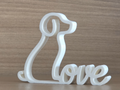 Love Dog Decorative Minimalist Home Decor 3D Model
