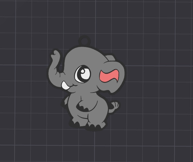 cute animal , alfe the elephant keychain \ necklace charm (free for commercial use)