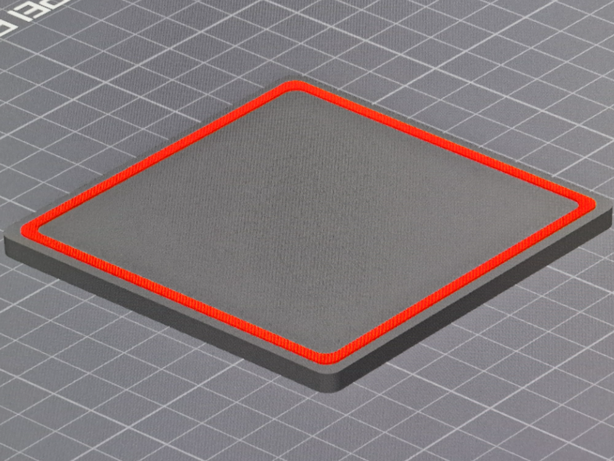 Square coaster (round corners) with lip