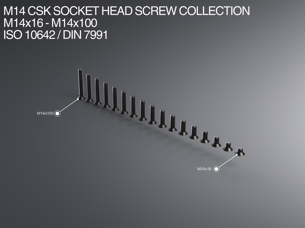 M14 CSK Socket Head Screw Collection M14x16-x100
