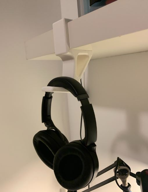Headphone holder for IKEA wall shelf 5cm