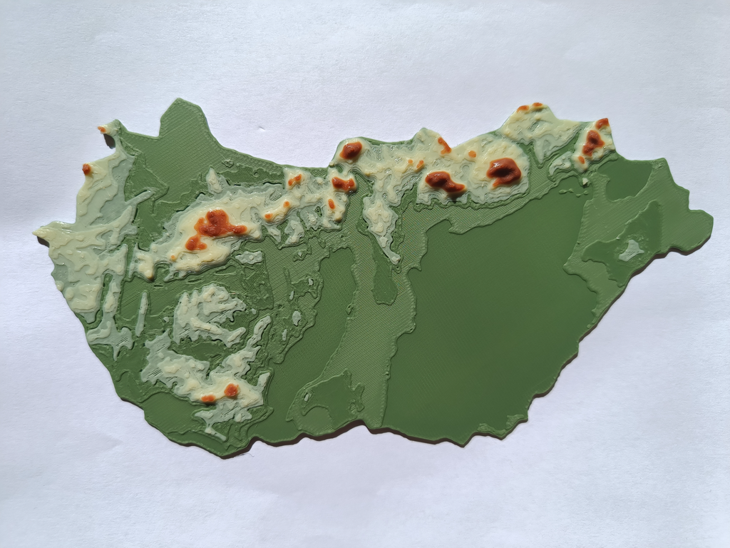 Terrain Map - Colored - Hungary - No AMS Nedded