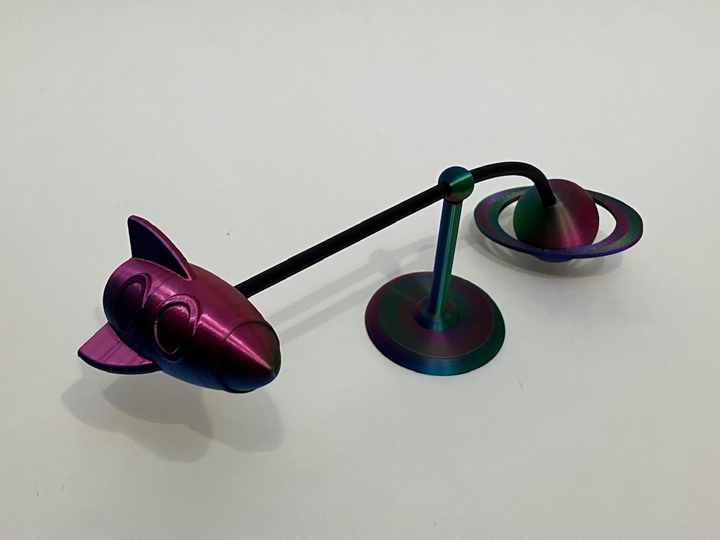Rocket ship and planet spinner