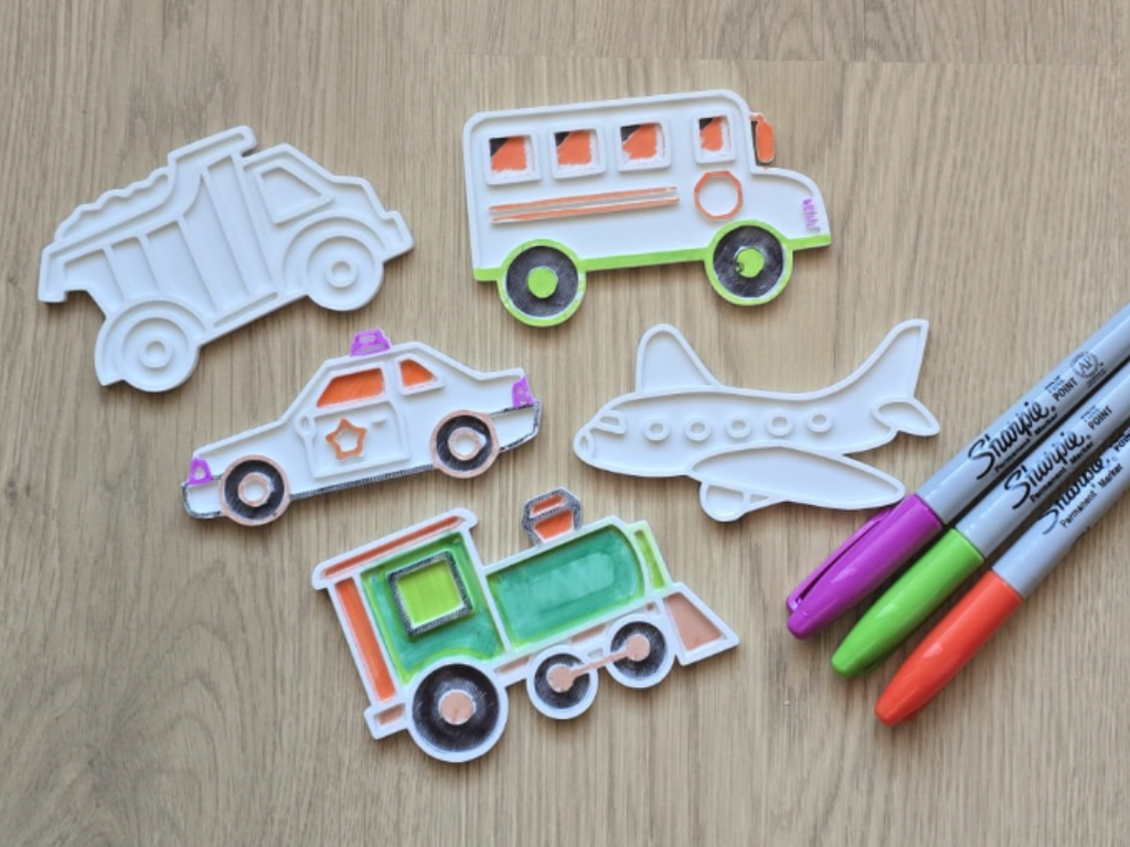 Cute Vehicle Coloring Car Bus Plane Train Truck