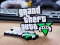 GTA logo keychain, fridge magnet, badge