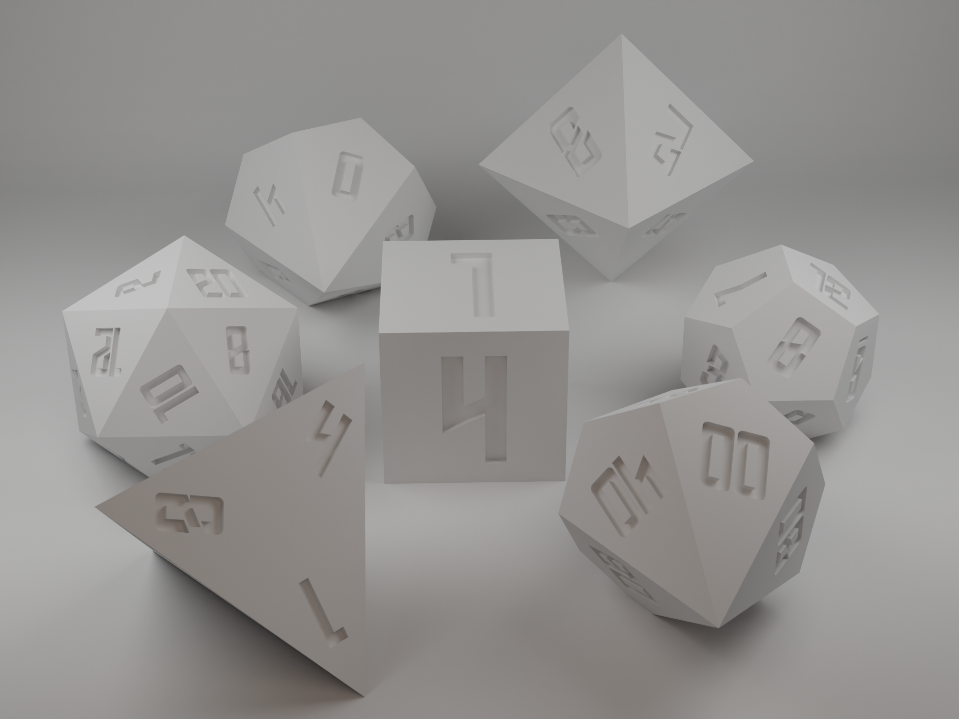 Dungeons and dragons dice set