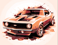Hueforge artwork - Muscle Cars - 1969 Chevrolet Camaro ZL1