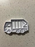 Garbage truck cookie cutter and stamp