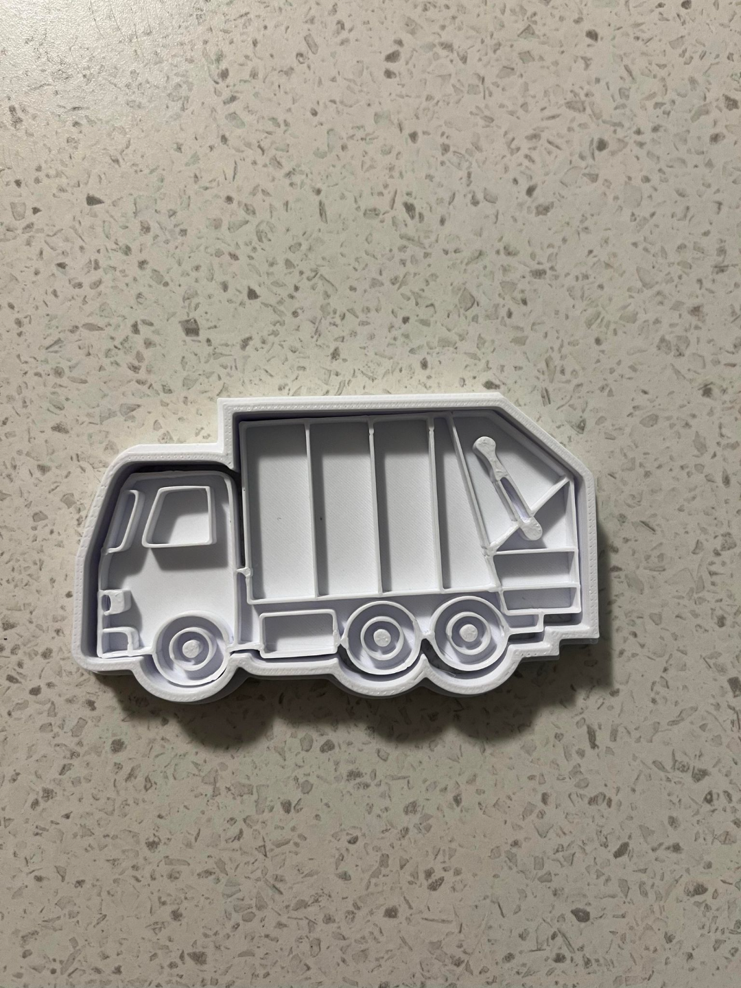 Garbage truck cookie cutter and stamp