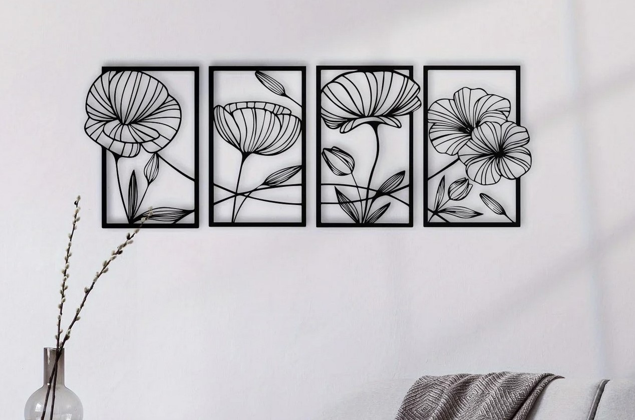 Wall art spring flowers design