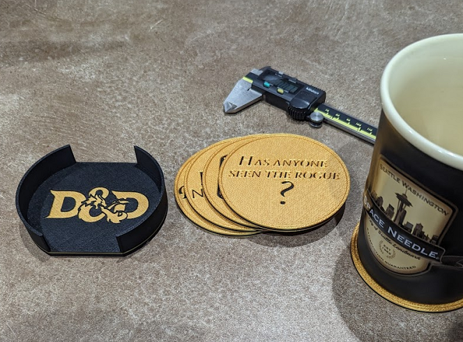 D&D Inspired Drink Coasters and Holder