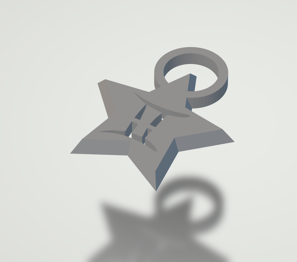 Zodiac keychain / pendant Gemini star