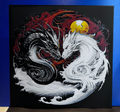 Black and white chinese dragons hueforge 200x200