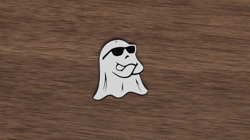 Ghost with glasses keychain