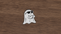 Ghost with glasses keychain