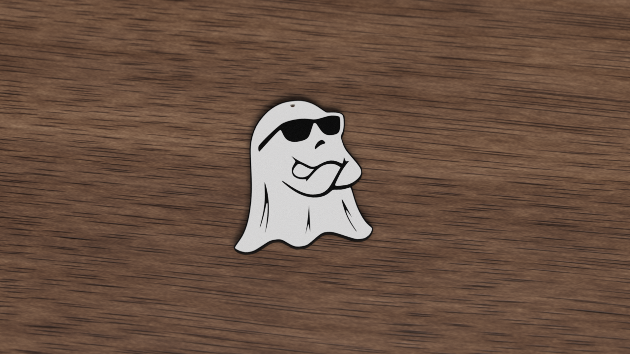 Ghost with glasses keychain