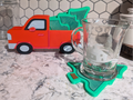Christmas Tree Coaster Set with Truck Holder