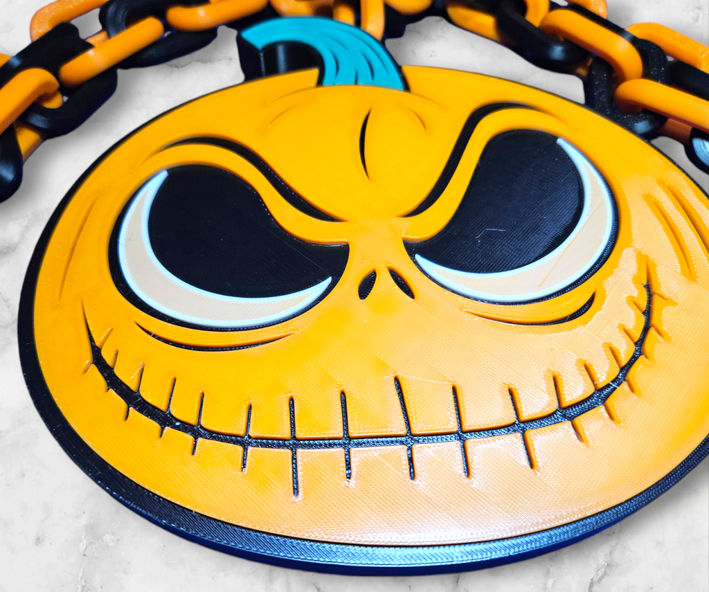 Jack Skellington Halloween Pumpkin Emblem Chain