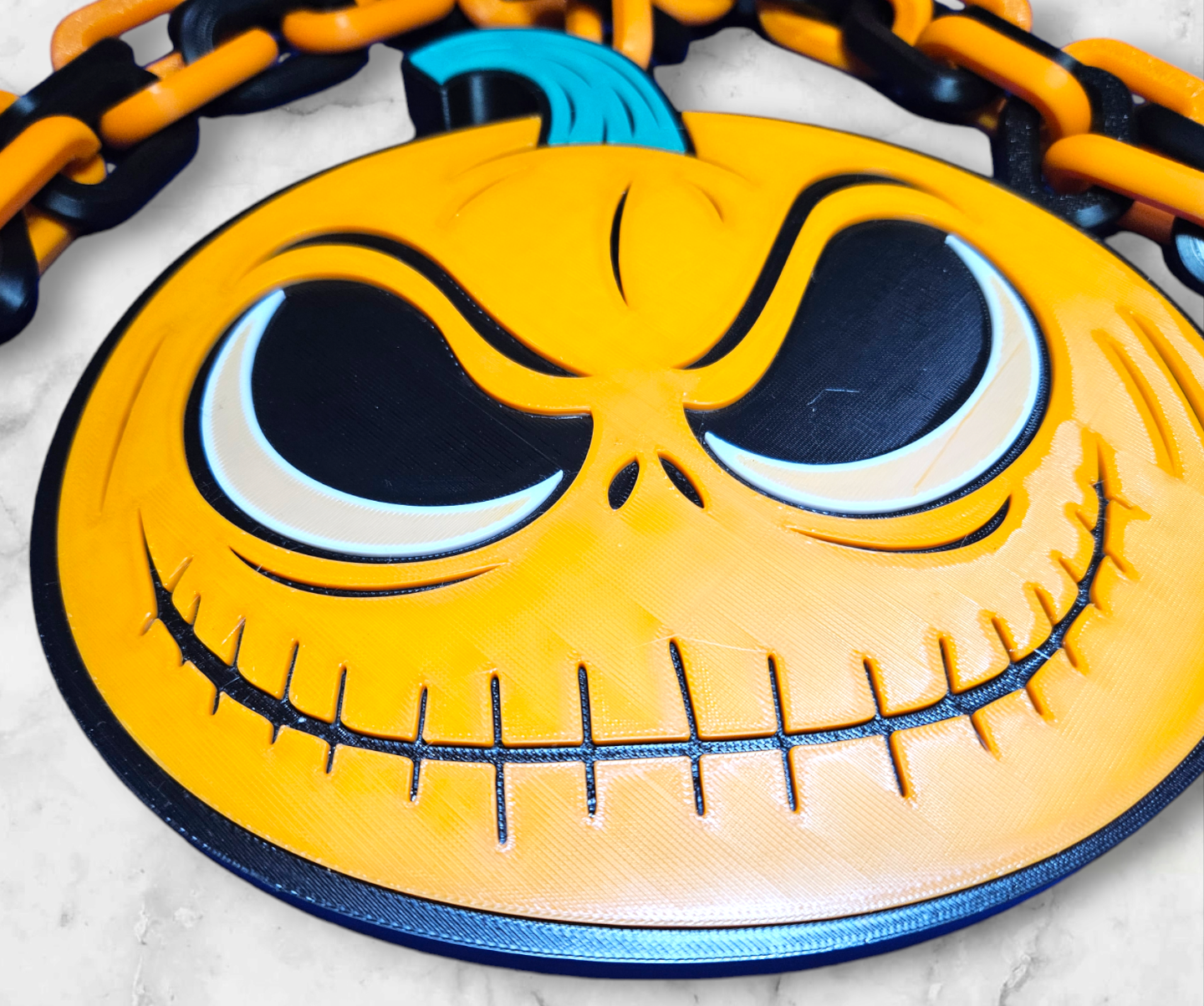 Jack Skellington Halloween Pumpkin Emblem Chain