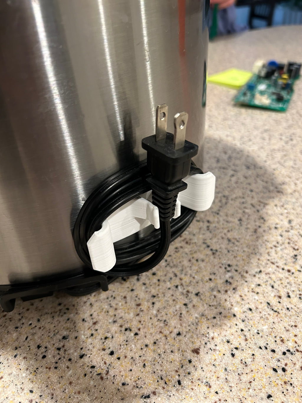 Cord Wrap, plug holder, curved or flat surface