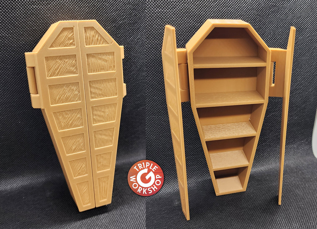 Coffin Bookshelf w/double doors + empty version