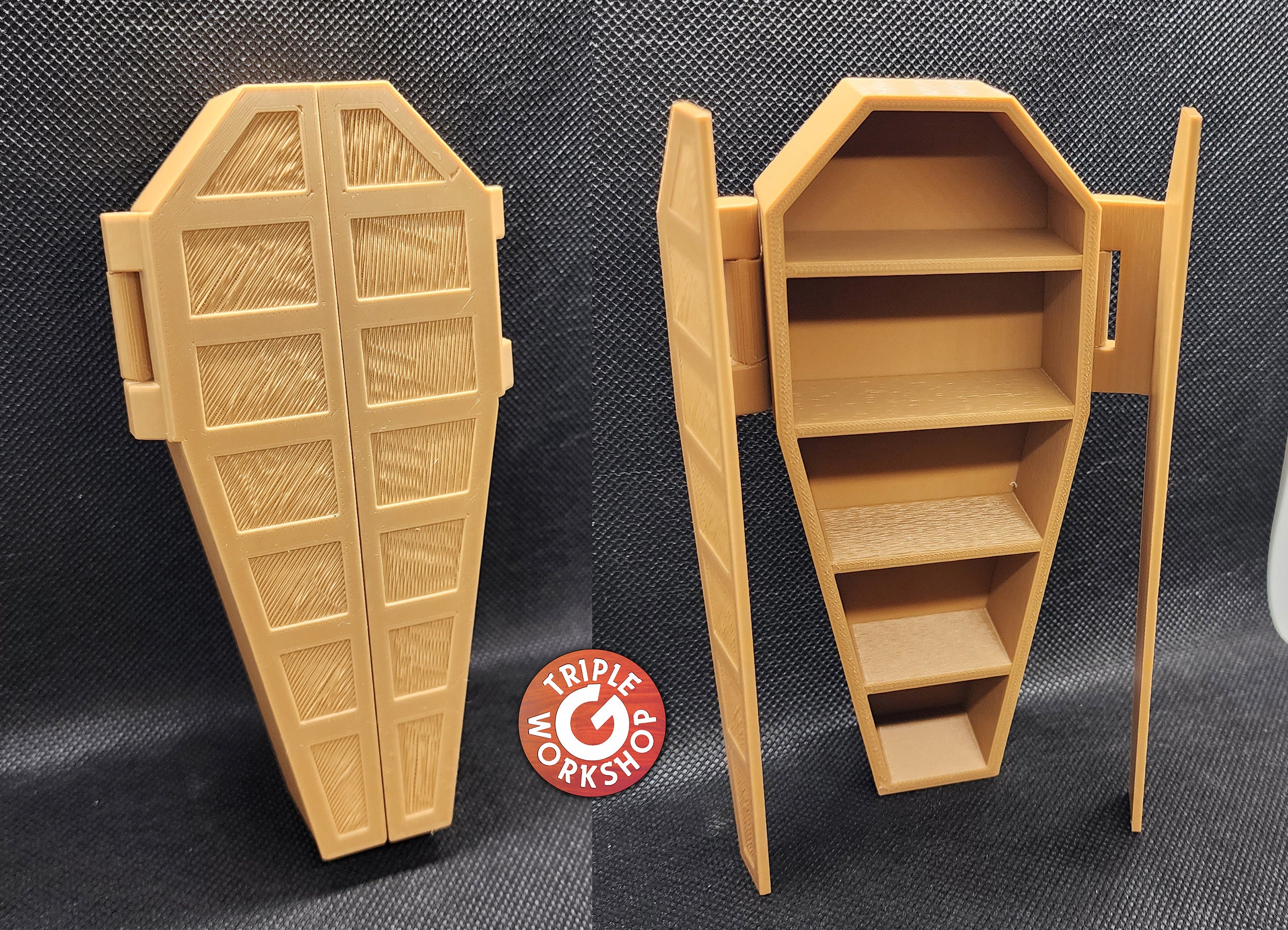 Coffin Bookshelf w/double doors + empty version