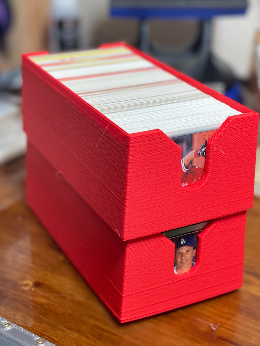 Baseball card storage rack