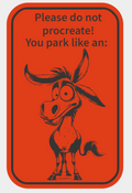 Credit card sized parking insult card