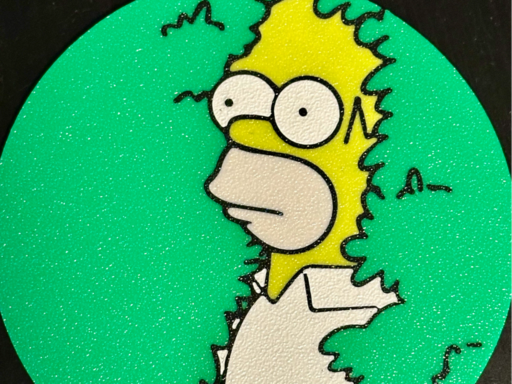 Homer Simpson Hiding Bush Coaster