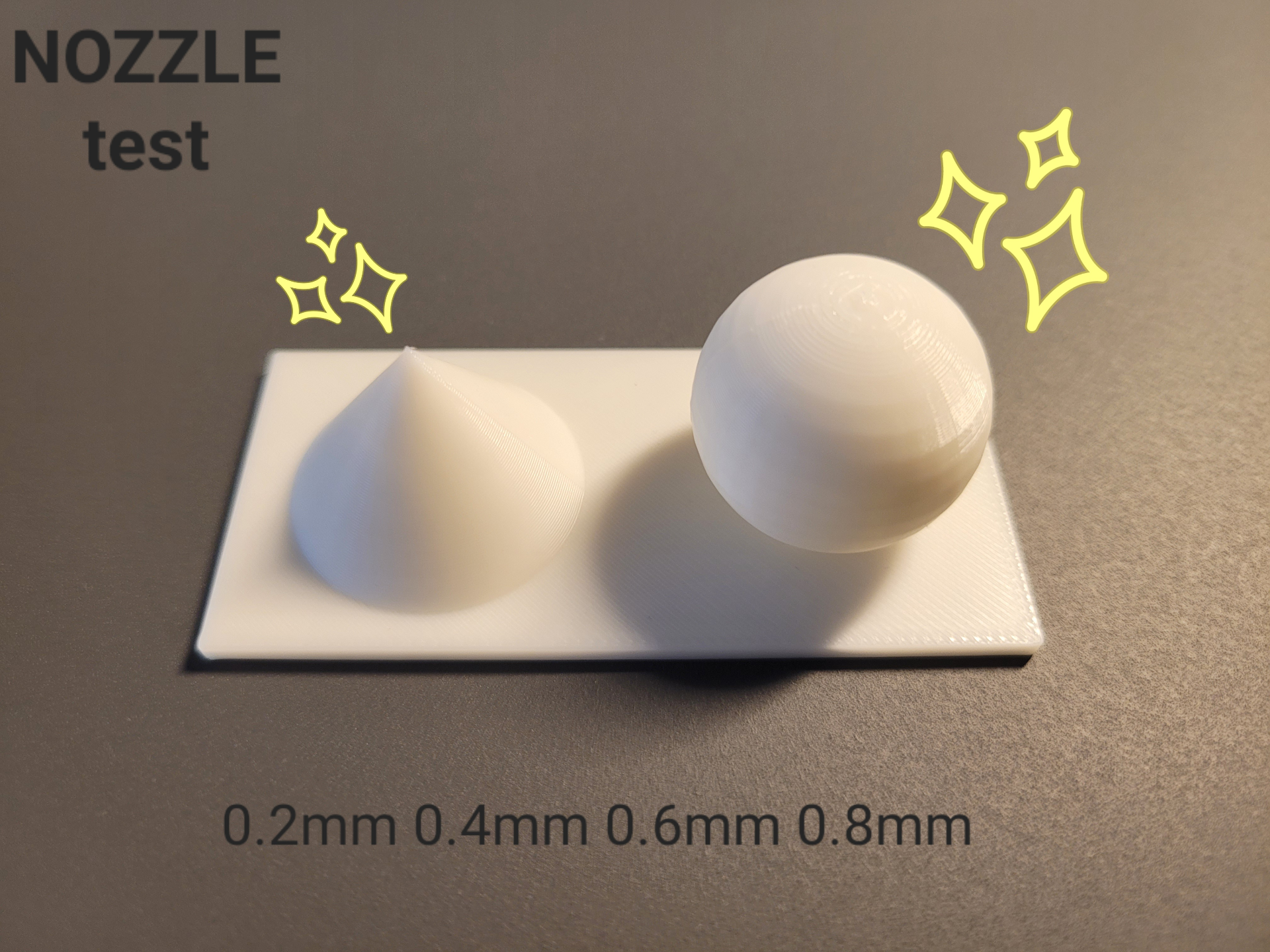 nozzle test 0.2mm 0.4mm 0.6mm 0.8mm