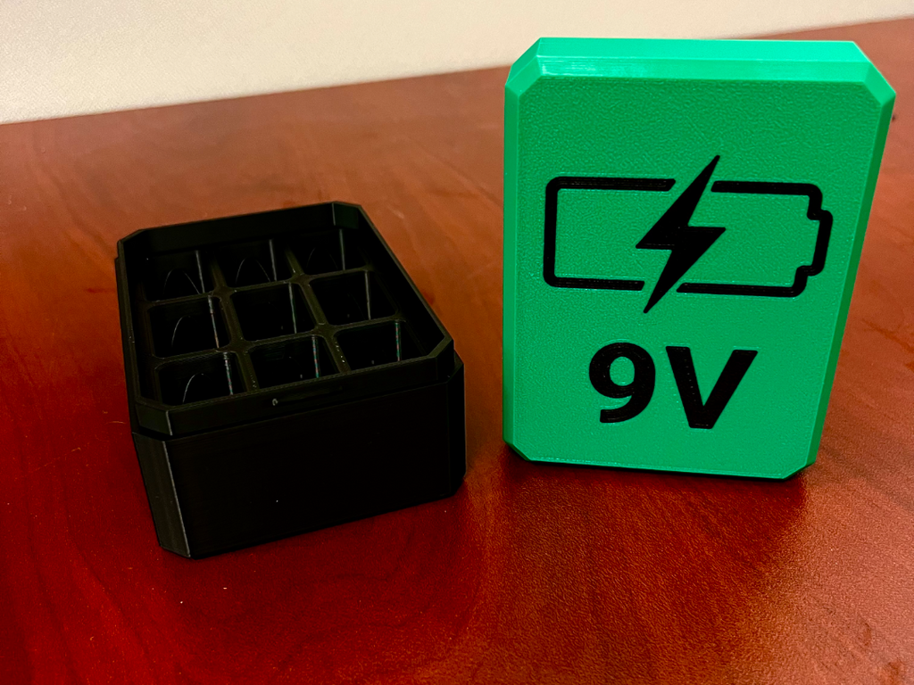 9V Battery Storage Box with Snap Lid Design