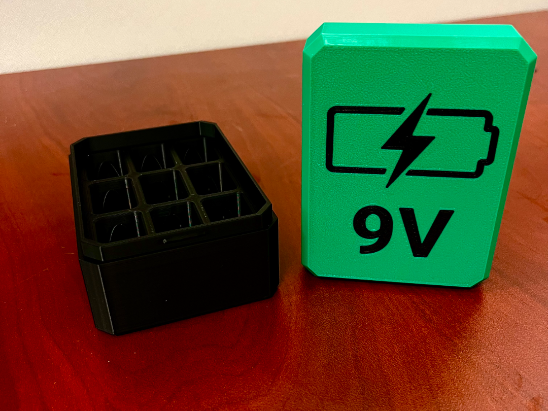 9V Battery Storage Box with Snap Lid Design