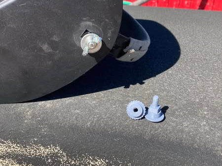 Welding hood nut and bolt