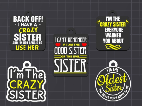 sisters set keychains/charms(free commercial)