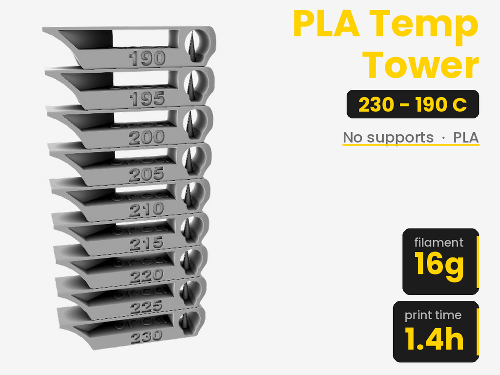 Bambu Studio PLA Temperature Test Tower