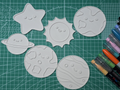 Cute Planets Coloring Set Sun Moon Earth Space