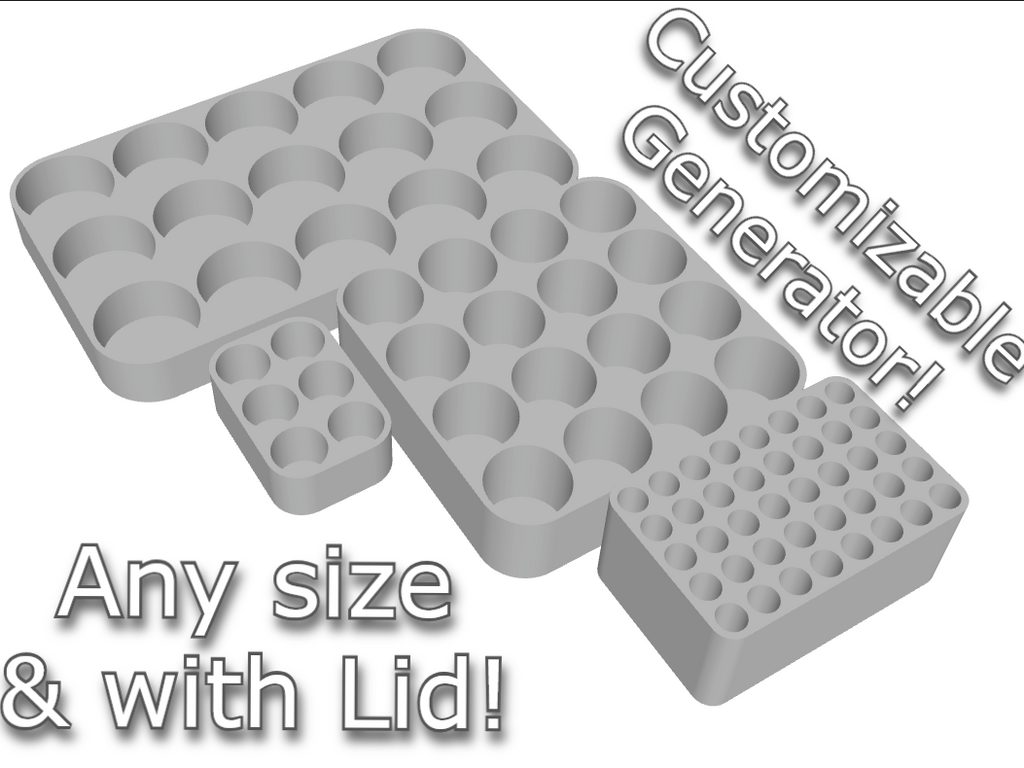 Customizable Vial Rack + Lid / Holder / Organizer