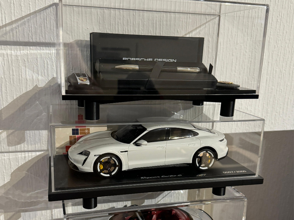 Frame for model case plus card holder
