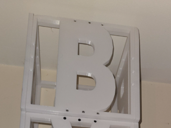 Letter boxes B-A-B-Y