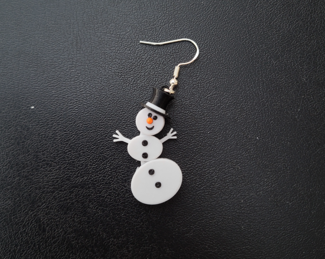 snowman articulated earring
