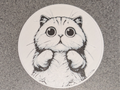 Wide eyed cute cat coaster